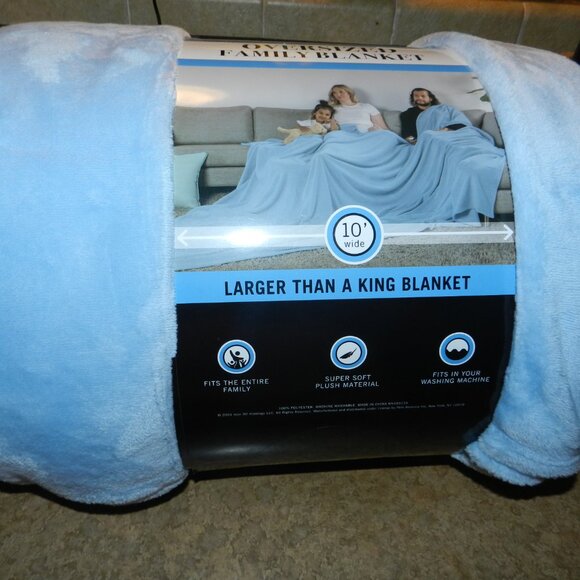 London Fog Dusty Blue Heavyweight Plush Blanket Bigger then King XXL🆕📦🏃🏻💨⚡ - Picture 8 of 16